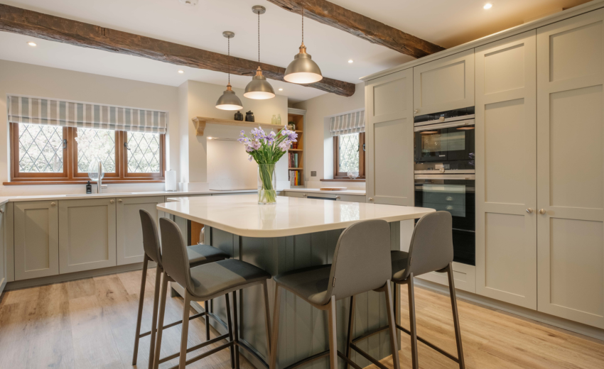 Shaker style modern kitchen & island