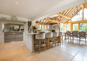 Bespoke shaker kitchen with island and range cooker
